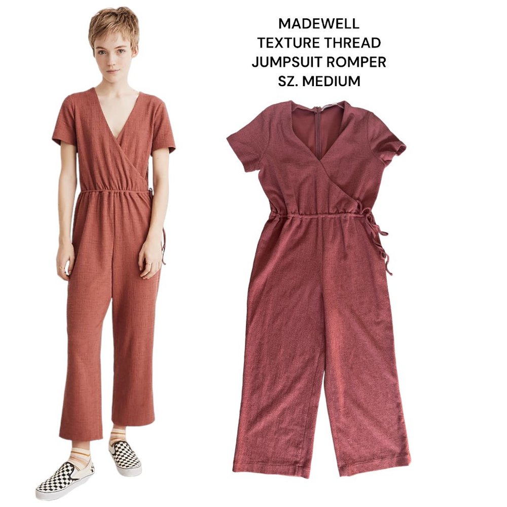 Madewell Texture & Thread Wrap Jumpsuit SIZE MEDIUM